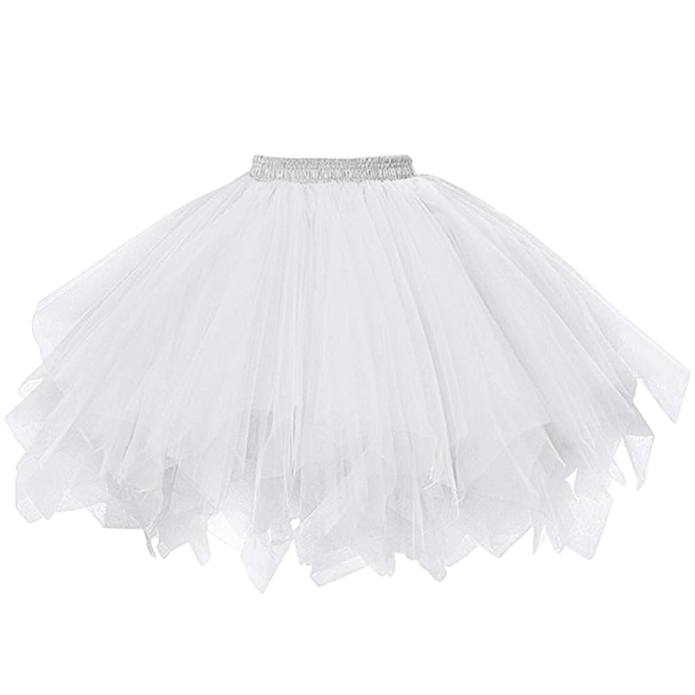AUYAO Gonne da Donna Tutu, Dress Ballet Petticoat in Tulle a 3 Strati, Costume da Festa di Carnevale di Halloween Tutu per Adulti per Feste di Travestimento Balletto, 80s Sottogonna Tutu