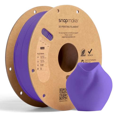 Image of Snapmaker Matte PLA Filament 1.75mm, RFID 3D Printer Filament for Snapmaker U1, Dimensional Accuracy + /- 0.02mm, 300mm /s High Speed Printing Clog-Free for Most FDM Printers,1kg(2.2lbs) Violet Purple
