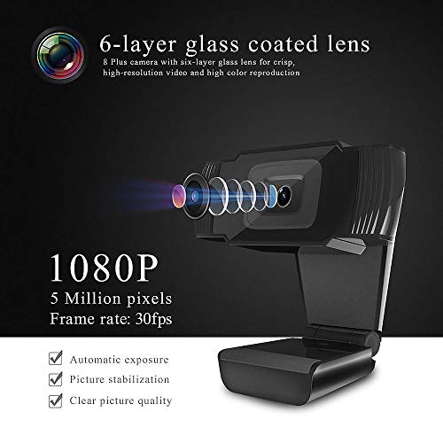 5 Megapixel Auto Focus HD Webcam 1080P PC Web USB Camera Cam Video