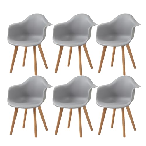 Grandca Home Sillas De Estilo Nórdico Juego De 6 Sillas De Comedor, Sillas De Salón, Silla De Cocina, Silla De Oficina 6 Unidades , Color Gris Grandca Home Sillas De Estilo Nórdico Juego De 6 Sillas De Comedor, Sillas De Salón, Silla De Cocina, Silla De Oficina 6 Unidades , Color Gris