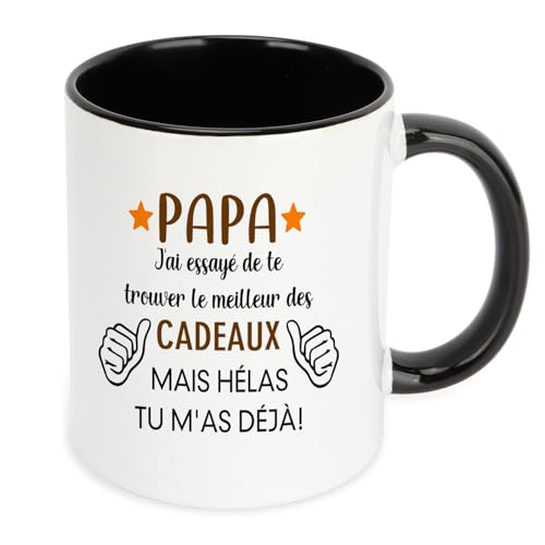 Hroanc Cadeau Papa Mug 330 mL Cadeau Anniversaire Papa Idee Cadeaux Père Anniversaire Noel Fête Des Pères Saint Valentin Retraite Remerciement Tasse Fete Des Peres...