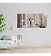 FZJSKJ 3 Panel Photo to Canvas Prints Personalized Split Canvas Picture (12x18 inches 3pcs) Custo...