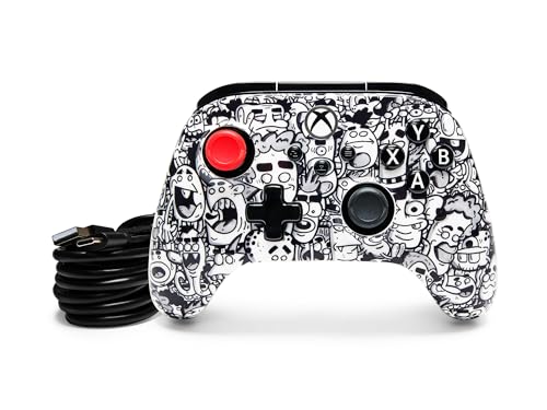 Image of PowerA Advantage Plus Wired Controller for Xbox Series X|S - Sketch Riot, officially licensed, adjustable height thumbsticks, hall effect, mappable buttons, works with Xbox One and Windows 10 /11 PC (Amazon Exclusive)