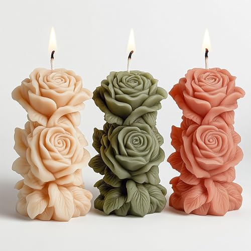 Succulent Flower Silicone Wave Spiral Candle Mold - Silicone Resin Casting Molds for Candle & Resin & Soap Craft Supplies