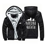 WUZHI Herren Kapuzenpullover,Hoodie - HAKUNA MATATA Druck Pullover Lange Ärmel Sweatshirts Jacken Mäntel für Herren- Teen Geschenk (Color:G,Size:XXL)