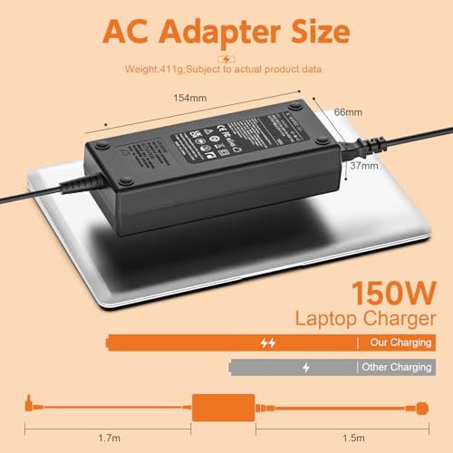 150W Laptop Charger Compatible With Asus TUF Gaming F15 F17 FX505GT FX505DY FX506HC FX705DT FX705DU FX706LI, Rog G531GT G731GT FX705GT FX505DD FX705DD Zephyrus G14【6 * 3.7mm】 - Image 2