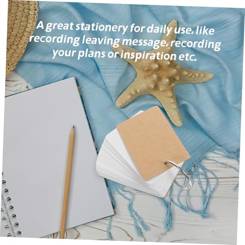 Cartes Flash Blanches avec Anneaux pour Réussir vos Examens et Notes DIY