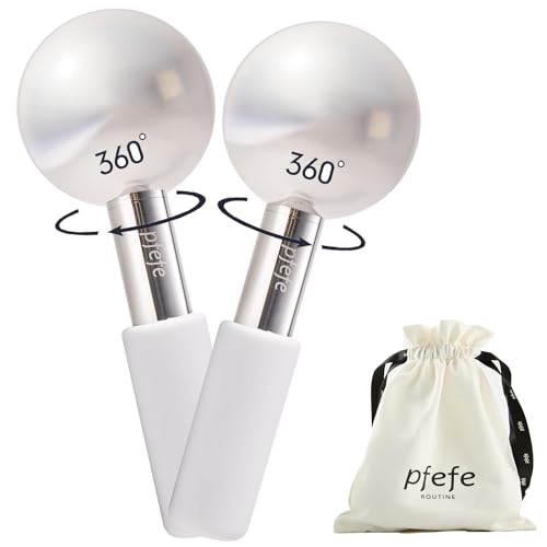 Pfefe 360 Rotating Ice Globes for Face & Eyes, Unbreakable Stainl...