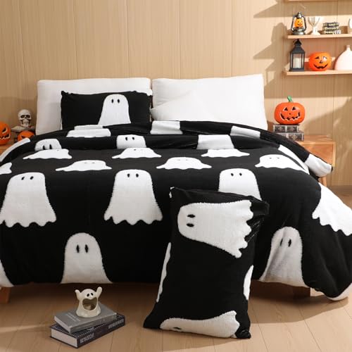 HunnmingRe Halloween Comforter Cover Set Queen Size 3D...