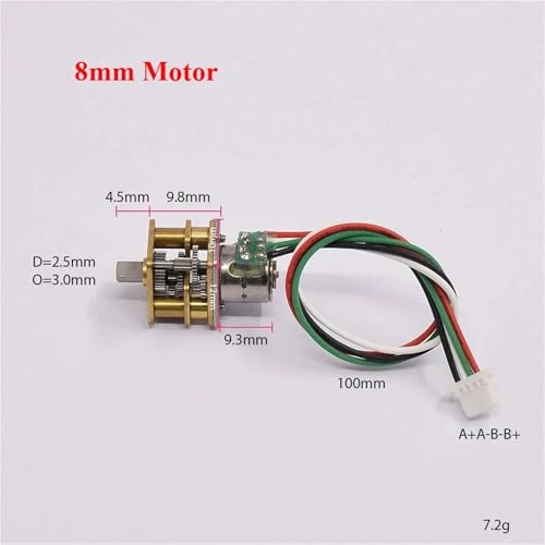 Micro-moteur pas à pas 8mm avec engrenages en métal durable - 4