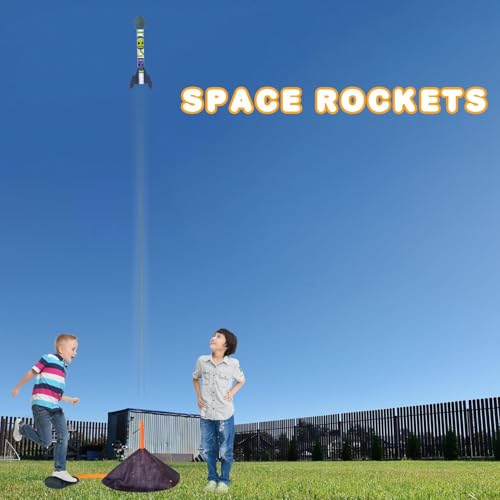 image for ArtCreativity Space Rocket Launcher for Kids - Includes 3 Foam Rocks, 