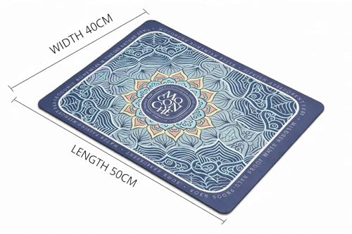 Image of HomeCloud Dish Drying Mat for Kitchen Counter - Super Absorbent, Non-Slip & Heat-Resistant - Quick Dry Rack Pad for Dishes, Utensils, Coffee Maker - Stain-Hiding Design (Blue)