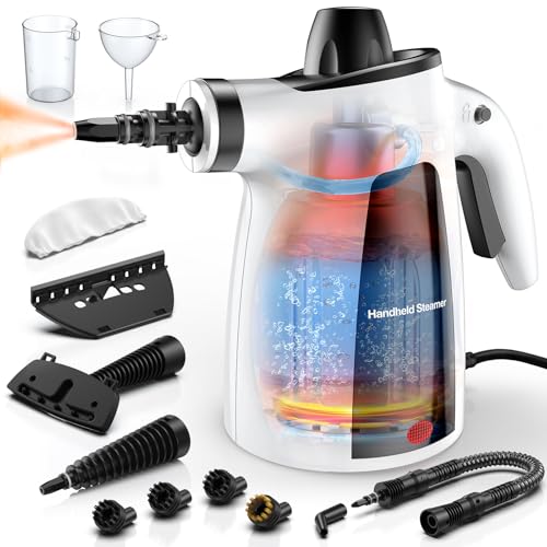 Steam Cleaner, Pressurized Handheld Multi-Surface Natural Deep Cleaning Steamer, 11pcs Accessory &...