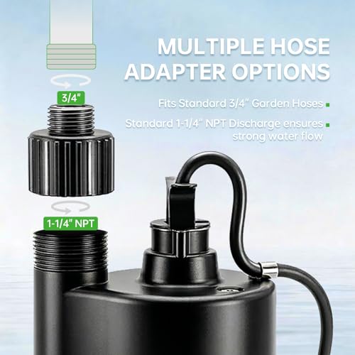 Image of 1 /3 HP Submersible Sump Pump 2400 GPH Water Utility Pump