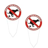 Tokaneit Kein Hundeklo Schild 2 Stück 29x14cm Schild Kein Hundeklo mit Erdspieß,Beidseitig Bedruckt,Gartenschild,Wetterfest UV Schutz,Geeignet für Parks,Spielplätze und Wohngebiete