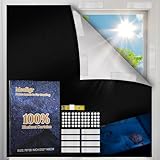 100% Blackout Curtains for Bedroom, No Drill Window Shades, Hook and Loop Tape, Portable DIY Shades, Blackout Window Cover for Baby Nursery, Dorm Room, Travel - 79' x 58'