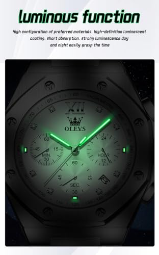 Image of OLEVS Watches for Men Stainless Steel Business Dress Large Easy to Read Analog Watch Waterproof Luminous Casual Luxury Men Watch