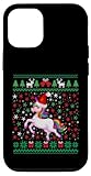 ugly christmas unicorn santa hat funny xmas family custodia per iphone 12/12 pro