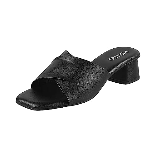 Image of Metro Women's Faux Leather Formal Block Heel Fashion Sandals