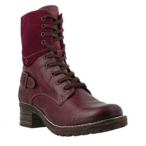 Générique Bottines Femme à Talon Carré Enfilade Mode Casual Confortable(Red, 43)