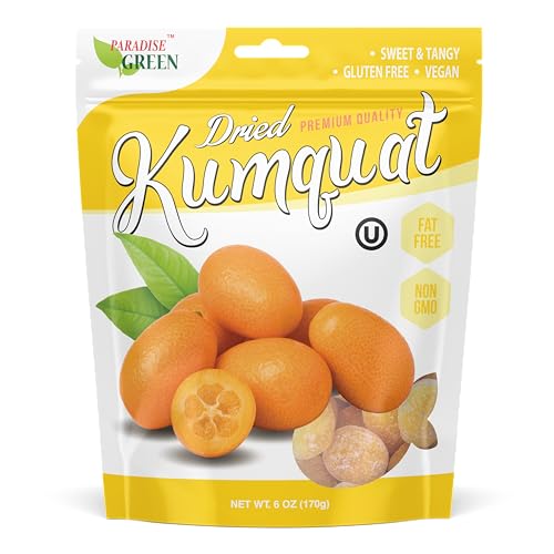 Paradise Green Classic Dried Fruit, Kumquat, 6 oz Bag – Non-GMO, 100% Organic, Gluten Free
