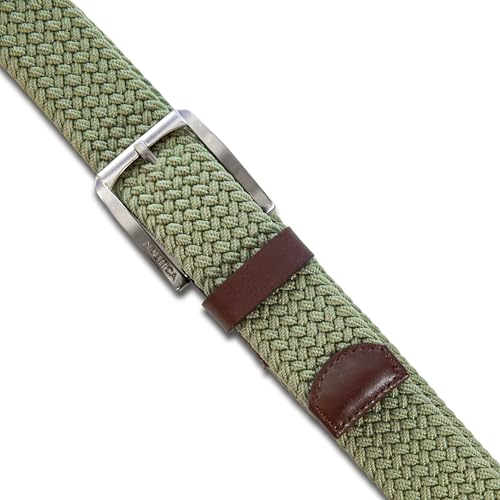 Image of Nautica Men's Casual Leather Belt | Everyday | Classic | Pants | Jeans | Khakis | Chinos | Metal Buckle