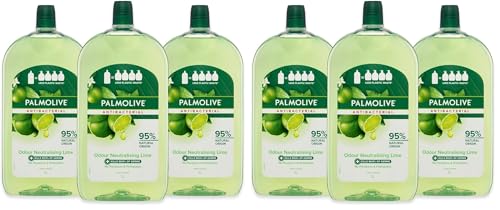 Palmolive Antibacterial Liquid Hand Wash Soap 3L (3 x 1L packs), Odour Neutralising Lime Refill and Save, No Parabens Phthalates and Alcohol, Recyclable Bottle (Pack of 2)