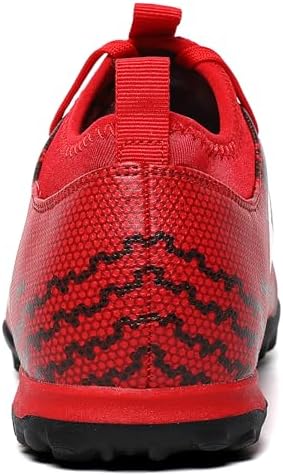 Turf Soccer Shoes Mens Womens Indoor Soccer Cleats Youth Tutsal Shoes Unisex High Ankle TF Football Boots Training Sneaker(Red Glod_37) | Image 4