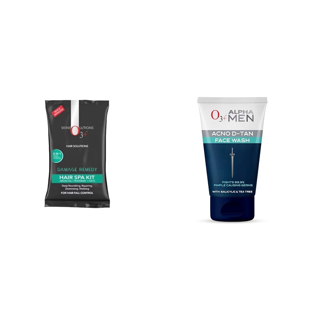 O3+ Hair Spa Kit Infused with Argan Oil & O3+ ALPHA MEN Acno D-TAN Face Wash with Tea Tree 100g for Oily Skin Combo-image-46