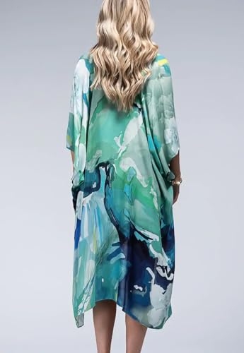 Image of Breezy Lane Women's Kimono Cardigan Summer Swimsuit Coverups Beach Cover Up with Floral Print for Vacation