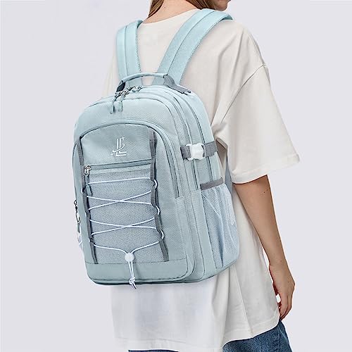 Lanola Travel Backpack Durable Middle Schoolbag Travel Bag for Men & Women Lightweight College Student Backpack - Gray Blue3