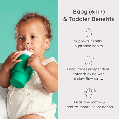 Image of Infantino My 1st Tumbler - Adorable Miniature Tumbler with Leak-Resistant Straw and Toddler-Friendly Handle, Encourages Hydration, Easy to Clean, (266 ml), Alpine