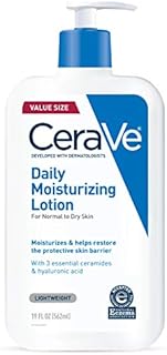 CeraVe Daily Moisturizing Lotion for Dry Skin | Body Lotion & Facial Moisturizer with Hyaluronic Acid and Ceramides | Fragrance Free | 19 Ounce