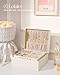 Lolalet Jewelry Box Organizer for Women Girls, 2 Layer Jewelry Organizers and Storage for Necklace Earrings Rings Bracelets, Large Jewellery Holder Case Birthday Valentine Gifts -Cream