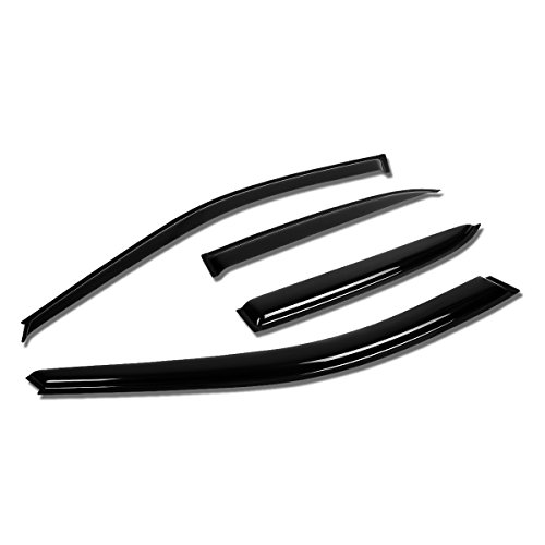 DNA MOTORING WVS-T2-0115 Dark Smoke Vent Window Visor Deflector Rain/Sun Guard (4pcs)