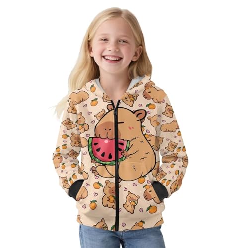 Girls Full Zip Hoodie Fleece Long Sleeve Hooded Sweatshirt Fall Winter Warm Jacket with Pockets for Kids 6-16Y2