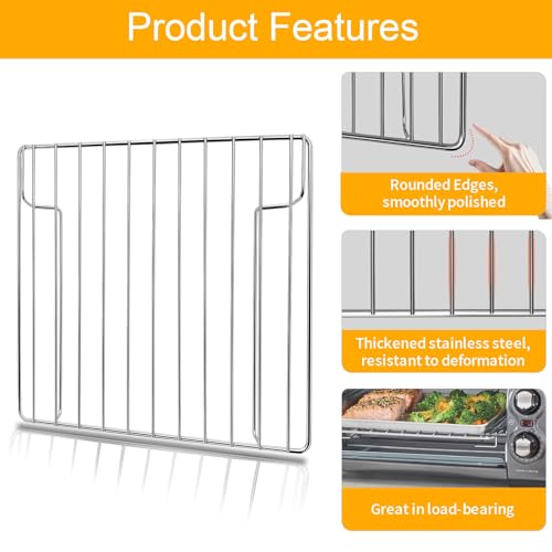 Image of Toaster Oven Accessories for Hamilton Beach Easy Reach 4 Slice Countertop Toaster Oven, 10.9x9.2 IN Food Grade Stainless Steel Toaster Oven Replacement Parts Wire Rack, Dishwasher Safe