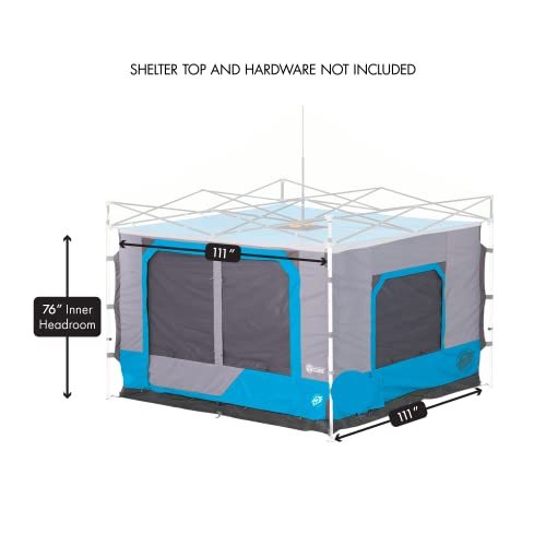 E-Z Up Camping Cube 6.4, Converts 10' Straight Leg Canopy Into Camping Tent (Canopy/Shelter Not Included), Splash #TOP2