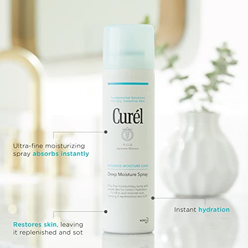 Curel Japanese Skin Care Deep Moisture Spray, Spray On Moisturizer For Dry Skin, 5 Ounce, Face Hydrating Spray With Ceramides #TOP3