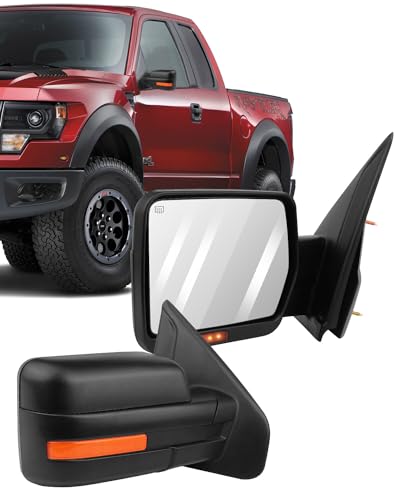 ECCPP L+R Power Towing Mirrors Heated Puddle Signal Lights for 2007-2014 for Ford for F150 Side View Pair Set