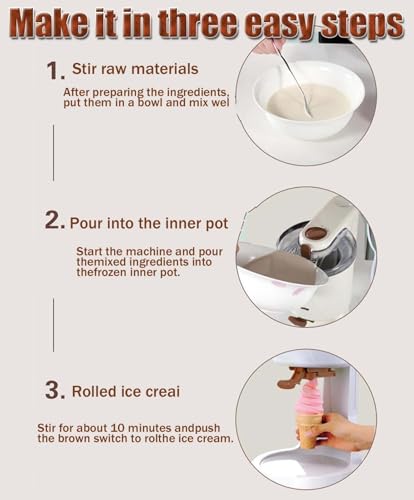 Soft Serve Ice Cream Maker - Automatische hausgemachte Eismaschine, einfach zu bedienen und zu reinigen, 1 Liter Fassungsvermögen, perfekt für hausgemachtes Eis – Bild 6
