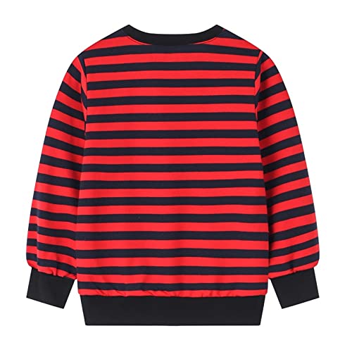 Toddler Warm Sweater Toddler Kids Girls Boys Long Sleeve Basic T Shirt Casual Stripe Prints Sweatershirt Tops2