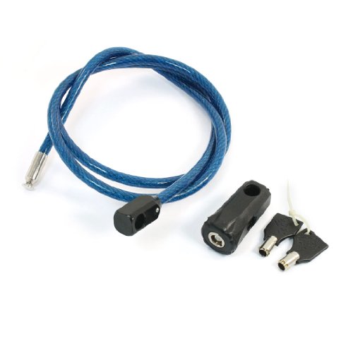 Aexit 4.6Ft Length Bike Locks Blue Plastic Covered Steel Cable Lock for U-Locks Bike Bicycle