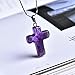 ZXCK 1pc Cristal Naturel minéral Ornement Croix Pendentif Amour et rédemption Mode Couple Couteau Pendentif Collier Pendentif Bricolage Cadeau Bijoux-Amethyst
