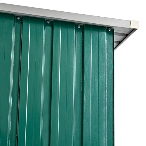 ESTEXO Brennholzunterstand Brennholz Holz Regal Lager Kaminholz Unterstand Metall Holzlager Brennholzlager Grün-7