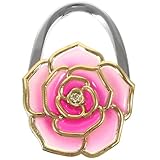 ORFOFE Handbag Hanger Set of 2 - Foldable Purse Hook with Carabiner Clip for Keys Stylish White Zinc Alloy & Acrylic Design Perfect for Women S Handbags and Purses