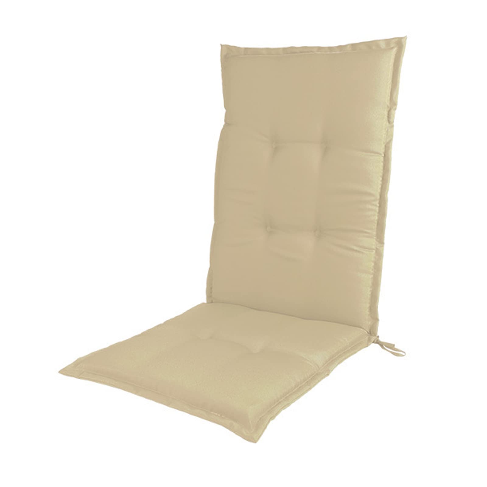 Garden High Back Chair Cushions, 120X50cm(47X19.7Inch) Adirondack Chair Cushions with Ties, Waterproof Recliner Lounger Cushion Pad for Patio Indoor Outdoor,Beige