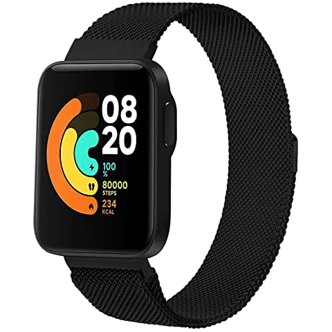 GiiMos Bracelet Compatible with Xiaomi Mi Watch Lite Mesh Woven Stainless Steel Metal Adjustable Watch Strap Cover