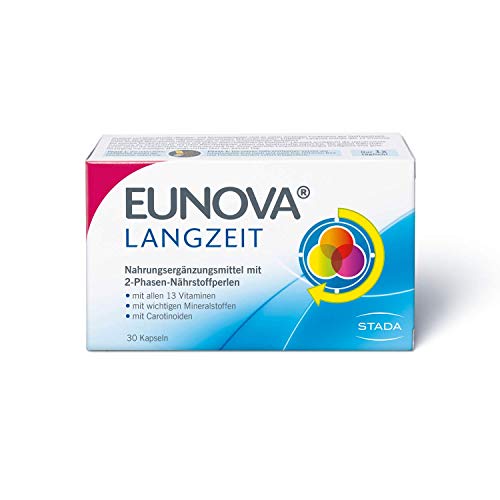 EUNOVA Langzeit - Nahrungsergänzungsmittel mit allen 13 Vitaminen, mit wichtigen Mineralstoffen und Carotinoiden - 1 x 30 Kapseln Cover