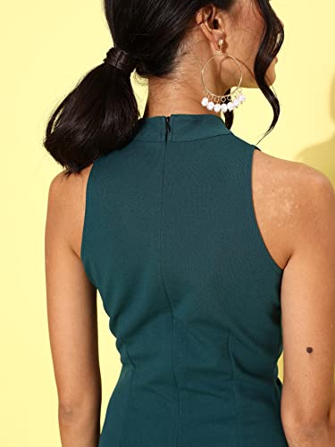 Image of Miss Chase Women's Choker Neck Sleeveless Embellished Midi Dress